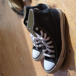 Converse Black High-Top Canvas Sneakers with White Accents